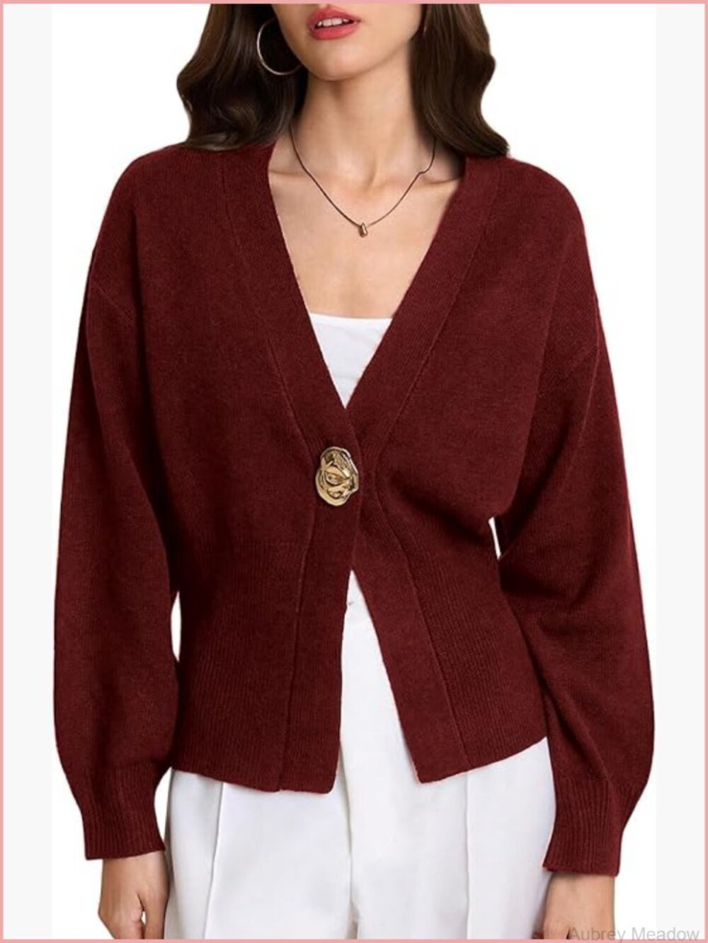 Long Sleeve Cardigan V-Neck Button Front Knit Sweater Work Office